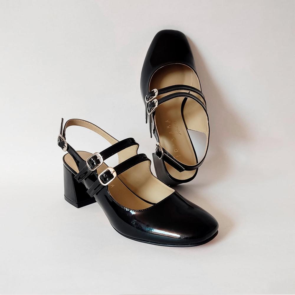 TACONES DE CUERO IRISABA PARA MUJER REBECA NEGROS