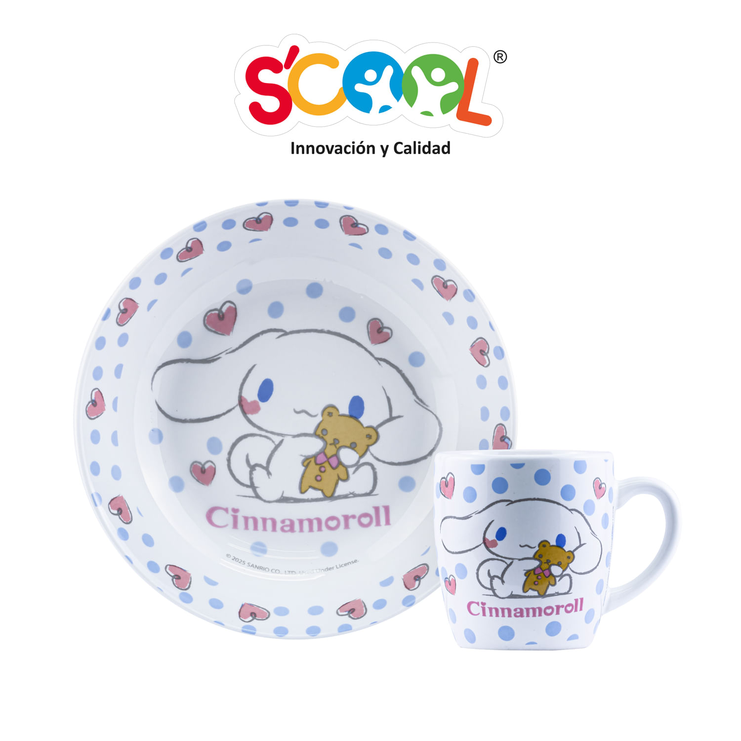 Set 2 Piezas Ceramica Plato + Taza Cinnamoroll