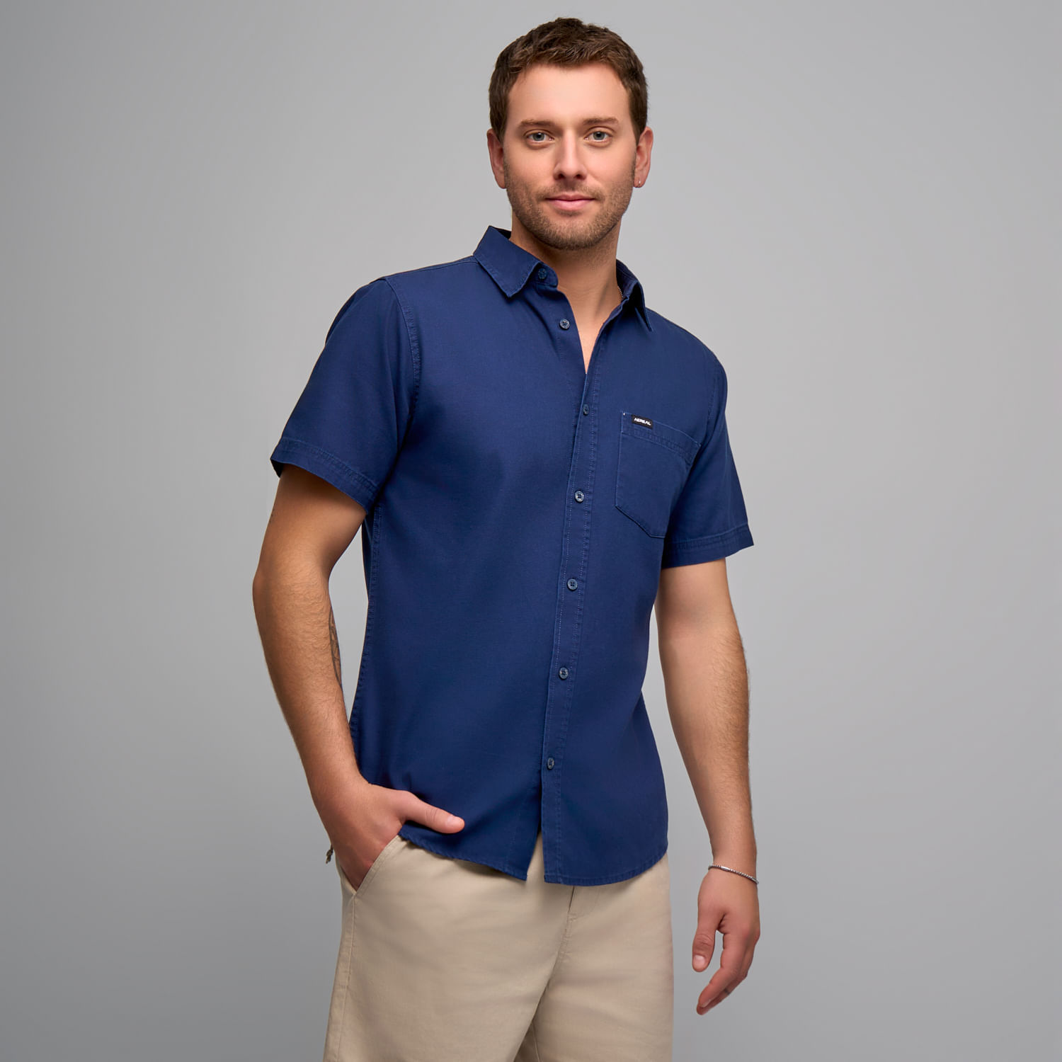 Camisa Hombre Aereal Solid Washed