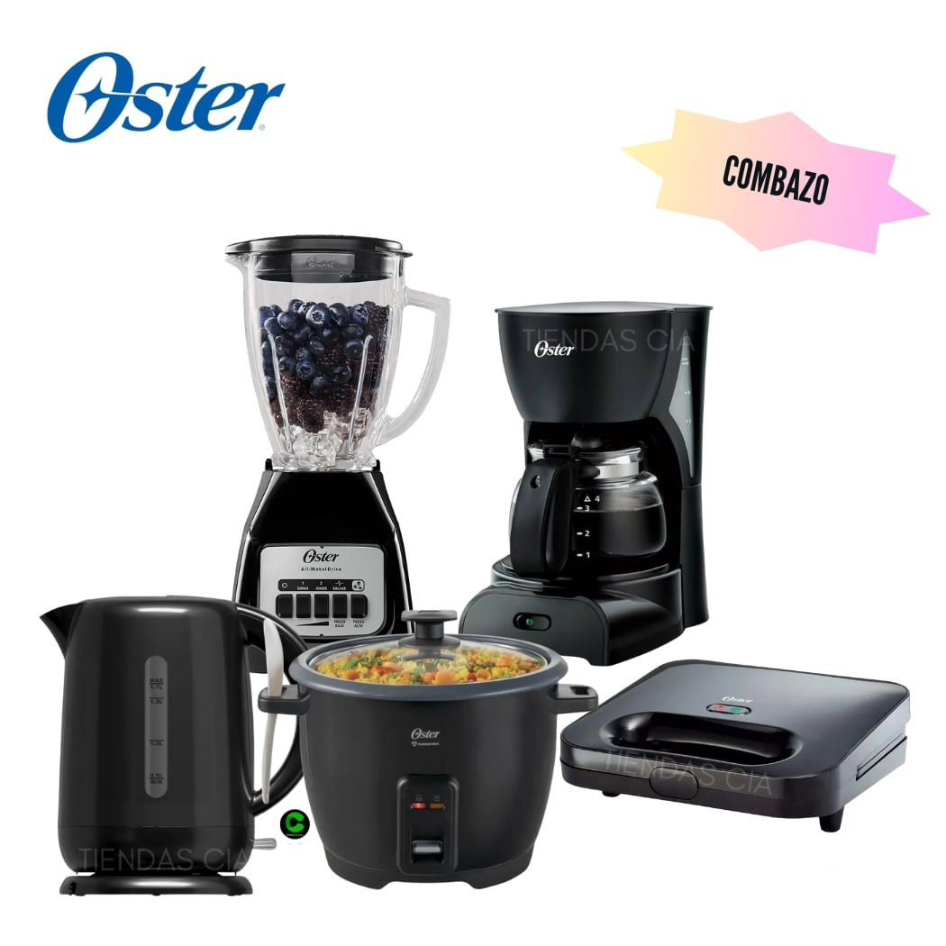 Combazo Oster Licuadora - Hervidor - Arrocera - Sandwichera y Cafetera
