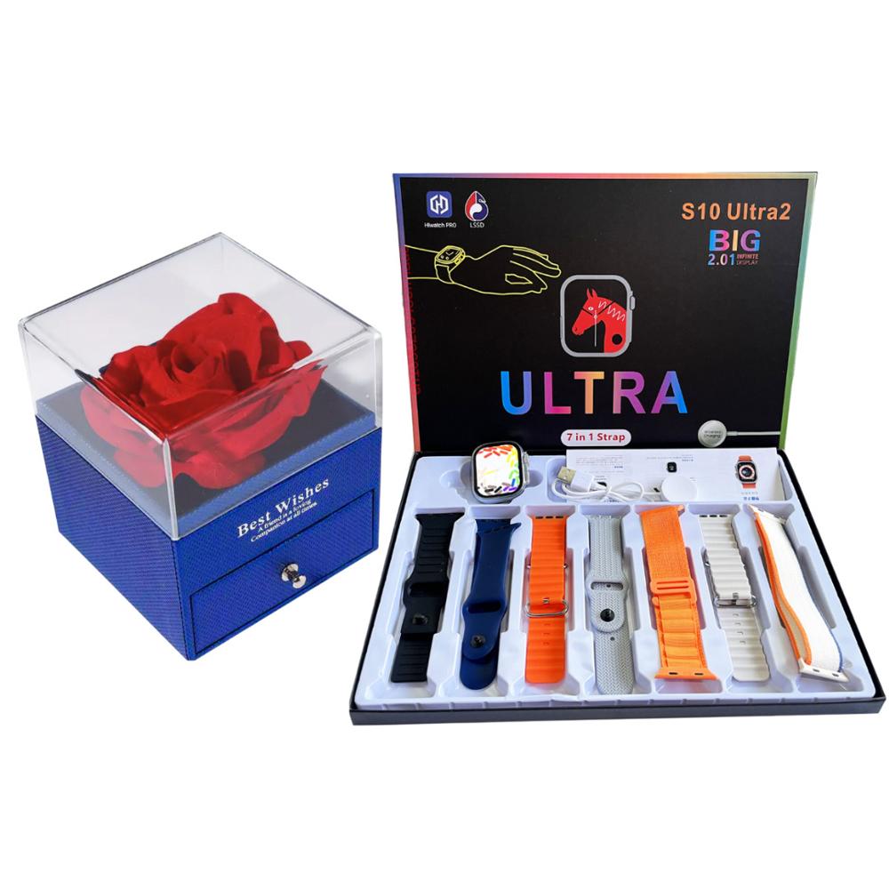 Regalo Aniversario Pareja Caja Joyero Joya y Reloj Inteligente s10