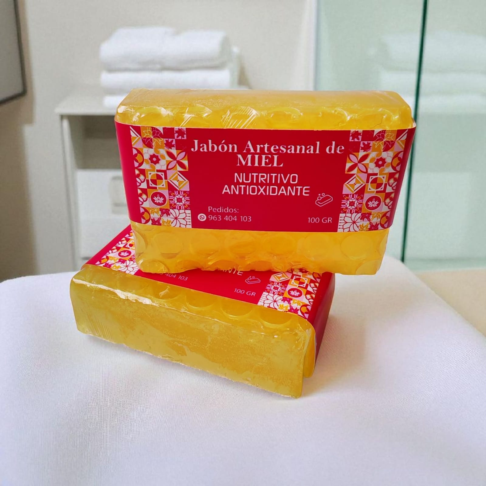 Jabón Artesanal de Miel Nutritiva e Hidratante - Pack 2 Und.