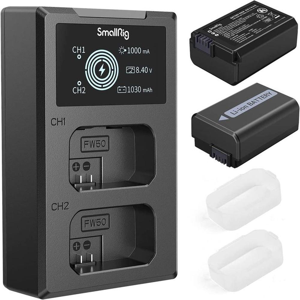 SmallRig NP-FW50 Kit 2 Baterias + Cargador Dual