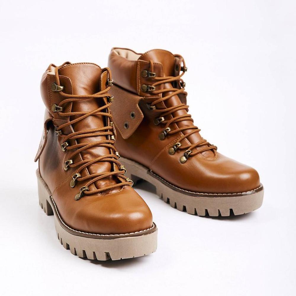 Botas Combat Boots Para Mujer Matisma Terra Camel 38 Camel