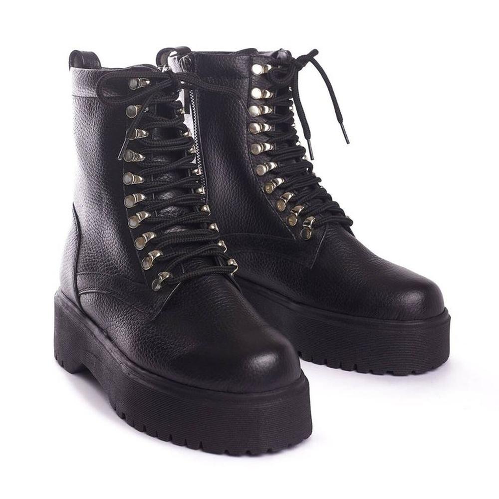 Botas Combat Boots Para Mujer Matisma Bari Negro 37 Negro
