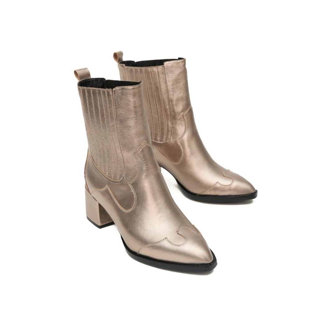 Botines Para Mujer Matisma Enola Peltre 39 Plateado