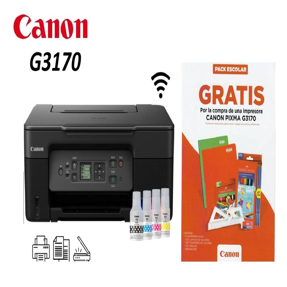 Impresora canon G3170 Wifi Multifuncional Canon Pixma G3170
