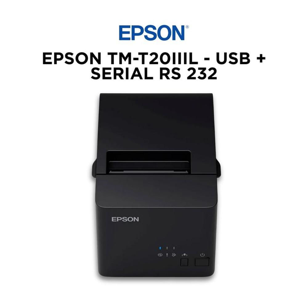 IMPRESORA TERMICA EPSON TM T20IIIL – 001 USB/SERIAL (RS-232) BLACK C31CH26001