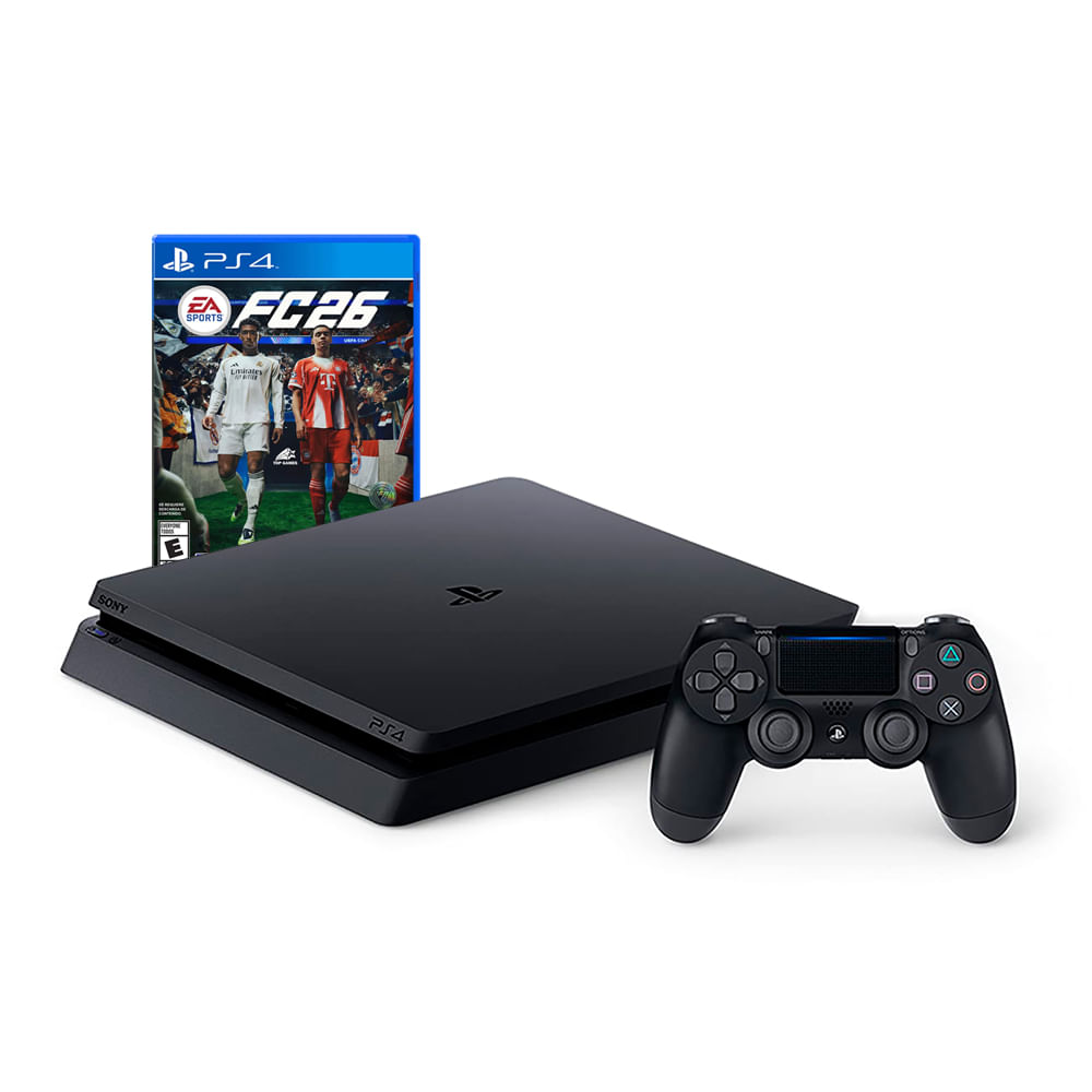 Consola PS4 Slim 1TB Negro y FC26 Reacondicionada