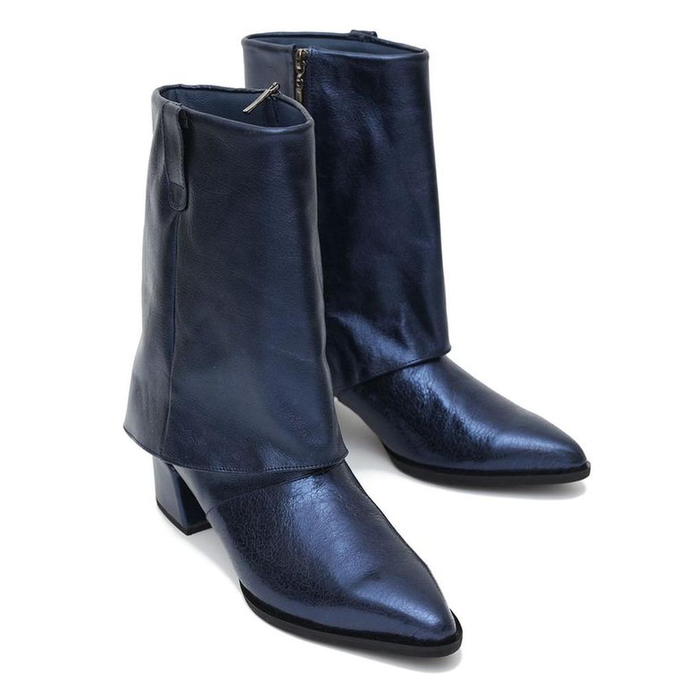 Botas Para Mujer Attica Azul Metalizado 38 Azul
