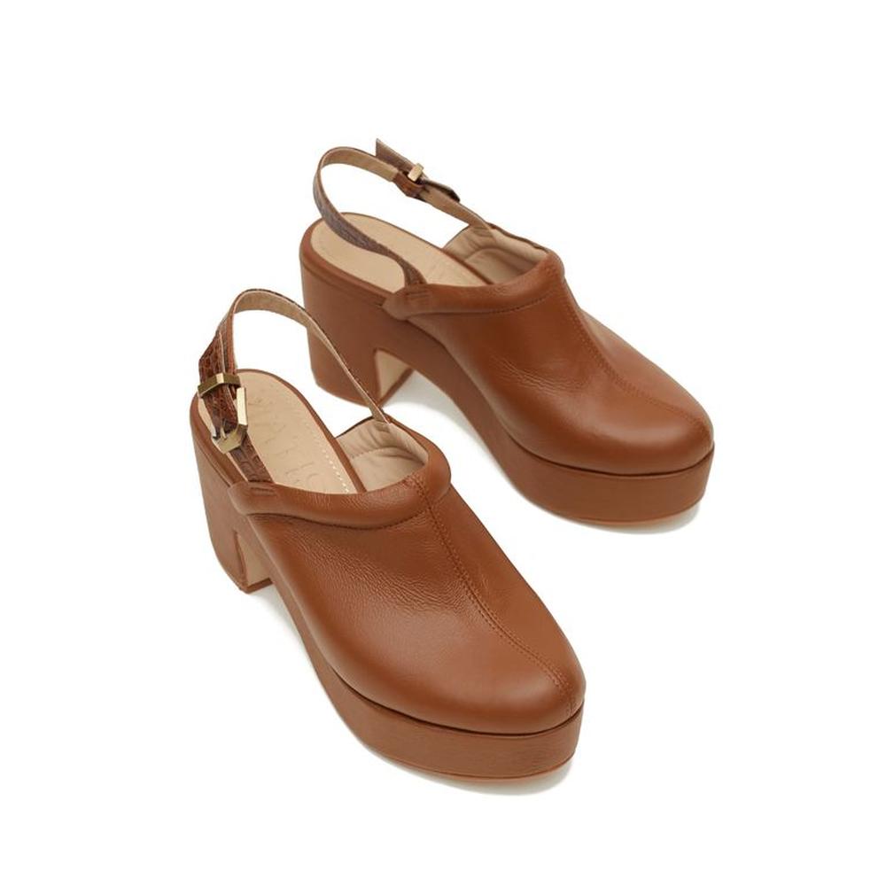 Tacos Zuecos Para Mujer Matisma Kayla Camel 38 Camel