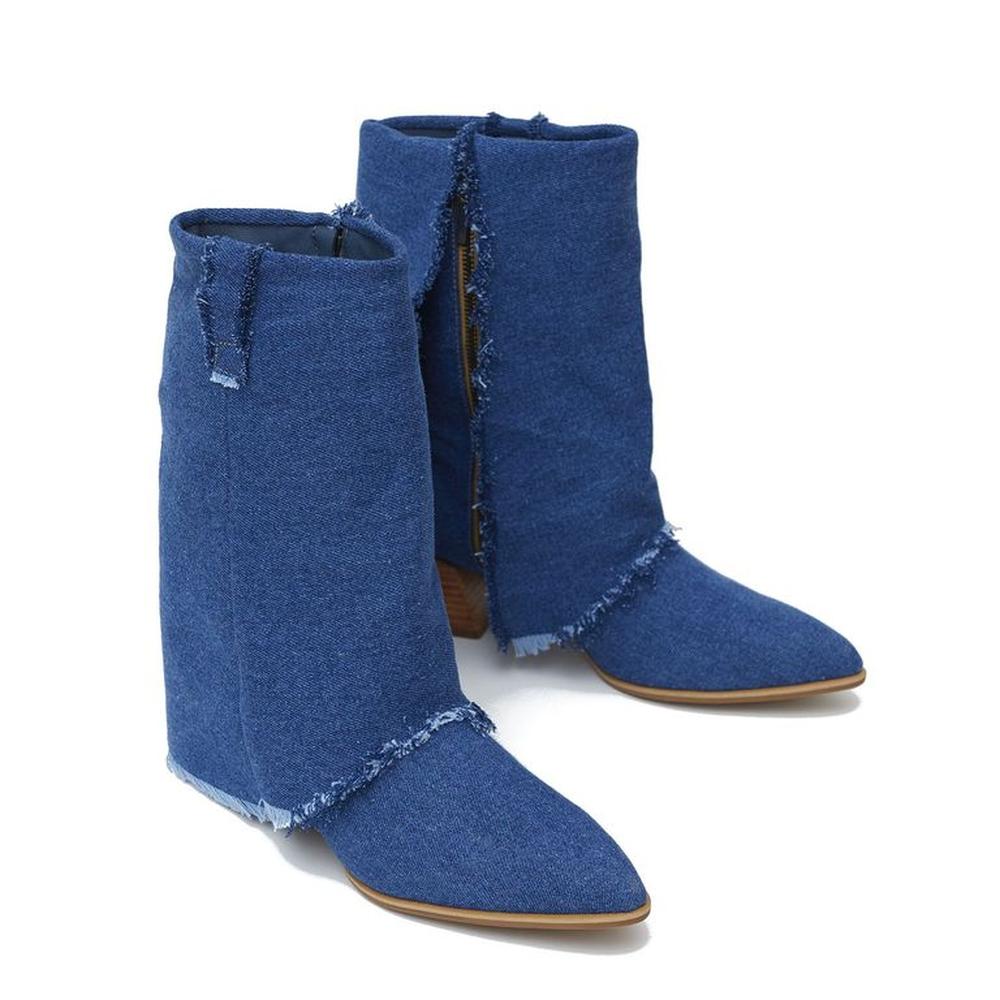 Botas Nima Denim Azul 38 Azul