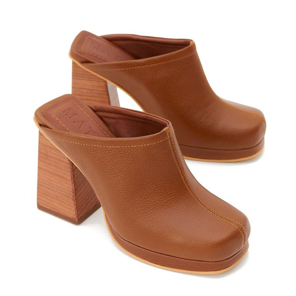 Tacos Zuecos Para Mujer Matisma Aine Camel 40 Camel