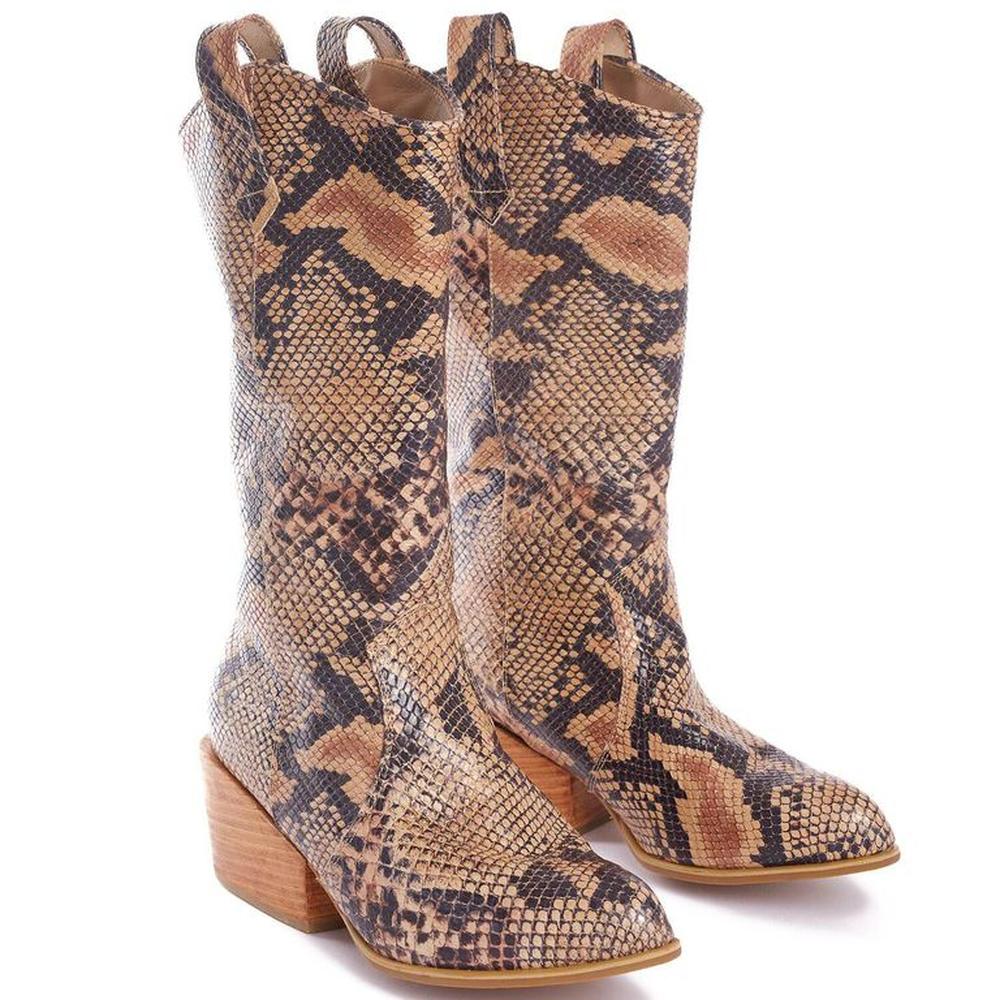 Botas Vaqueras Altas Para Mujer Matisma Málaga Pitón 36.5 Multicolor
