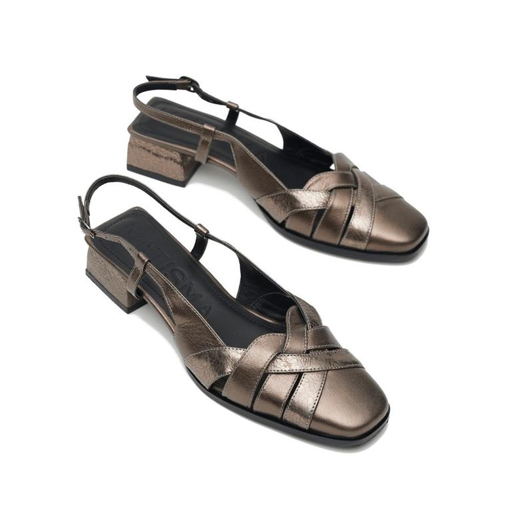 Zapatos De Vestir Loafers Para Mujer Matisma Glenda Hierro 40 Plateado