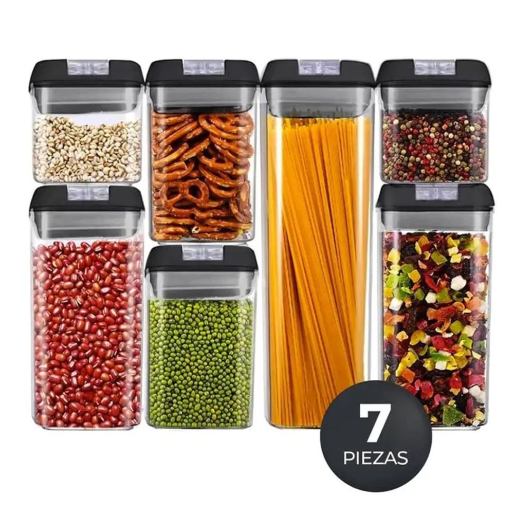 Set de 7 Frascos Herméticos para Almacenar Alimentos