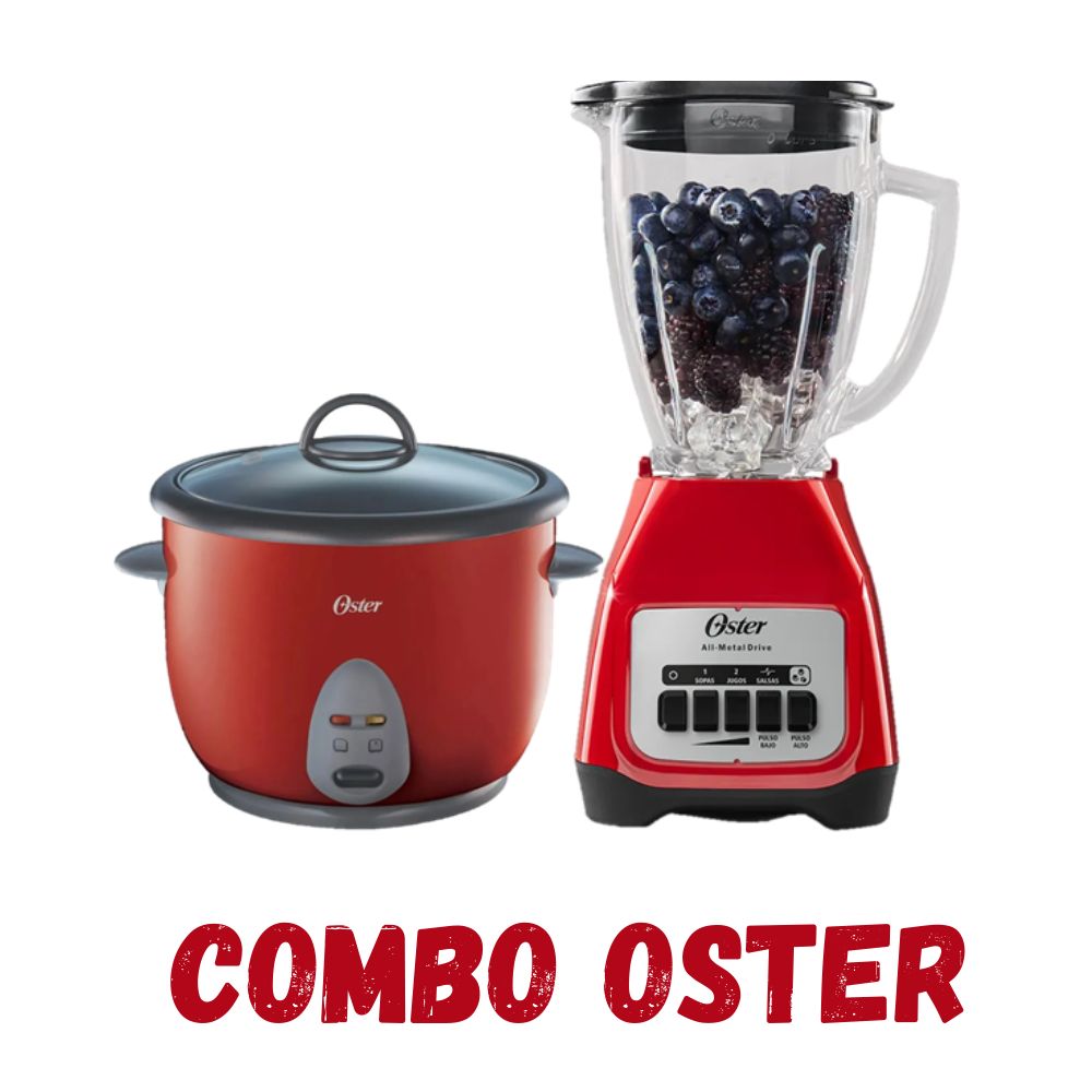 Combo OSTER Licuadora BLSTKAG-RBP y Olla Arrocera CKSTRC1700R ROJO