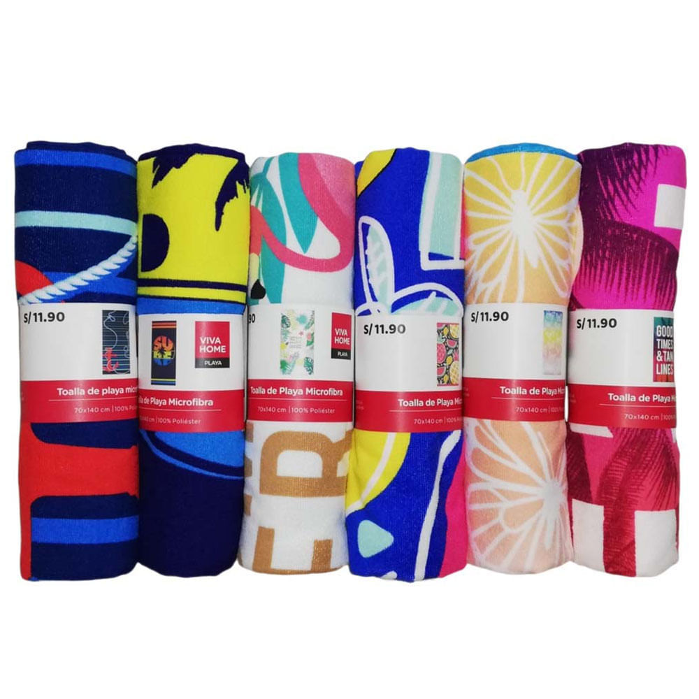 Toalla de Playa VIVA HOME Micro Adulto (Modelos Aleatorios)