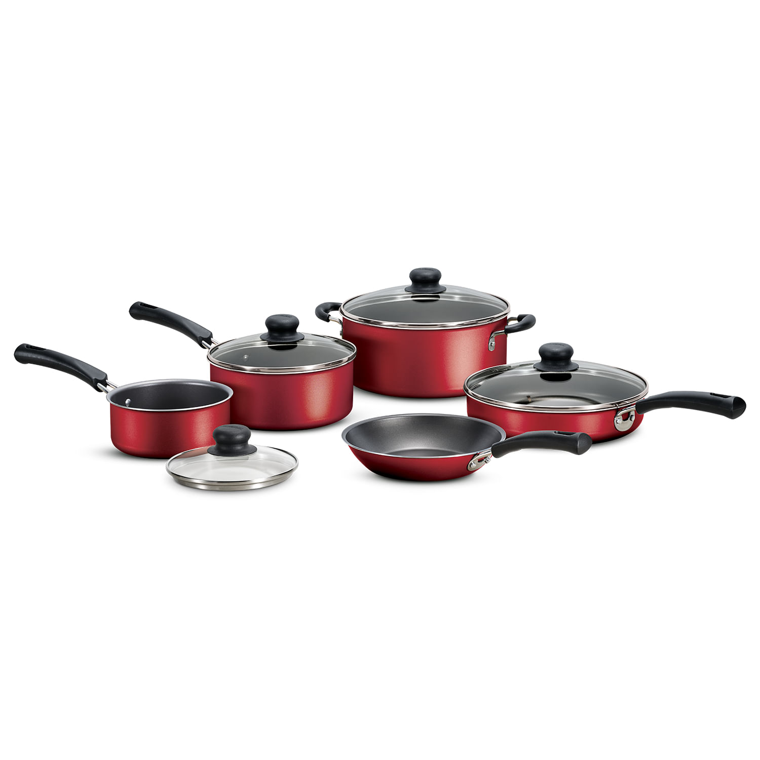 Juego De Ollas Tusa Roja 9 Piezas