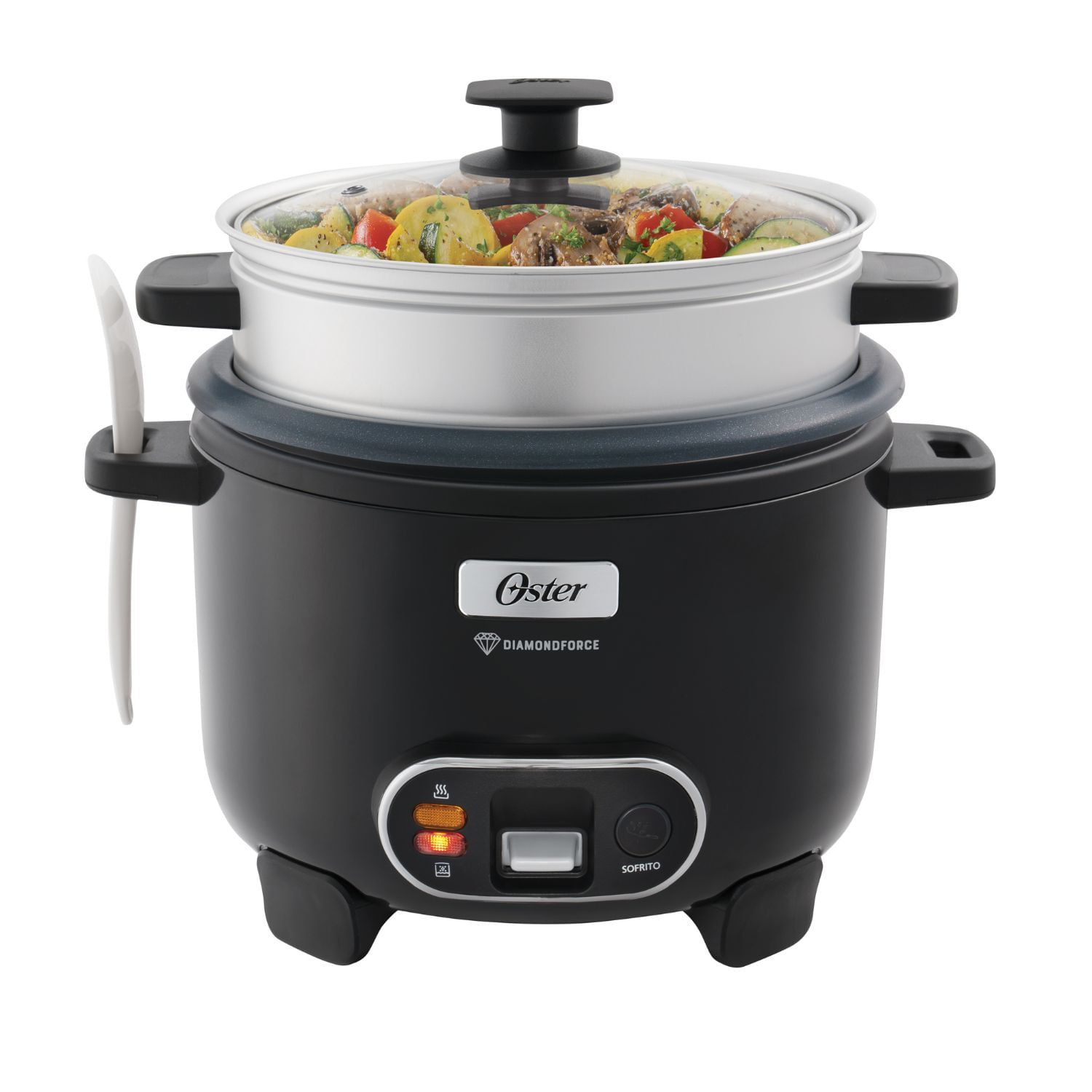 Olla Arrocera Oster 1.8L Sofrito Con Vaporera Diamondforce Negro CKSTRC10DFBLK