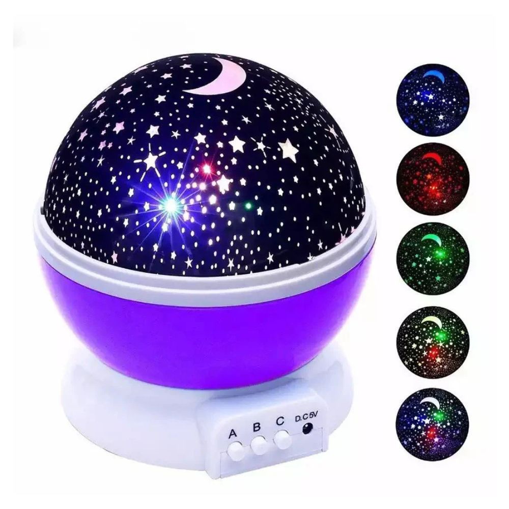 Lámpara Proyector de Estrellas Giratorio Morado