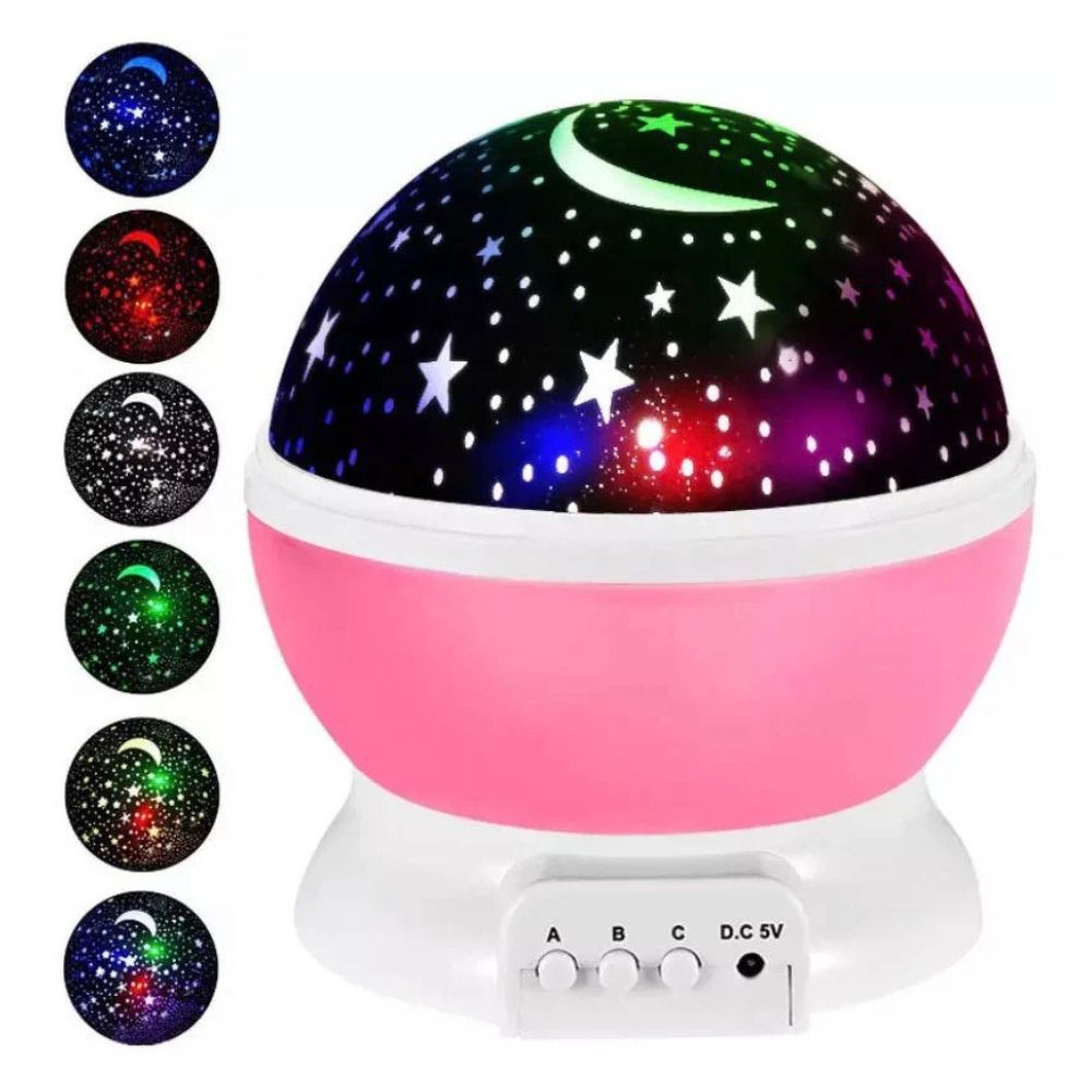 Lámpara Proyector de Estrellas Giratorio Rosado