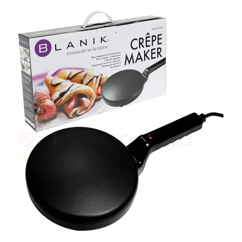 Crepera Eléctrica Blanik Antiadherente y Accesorio De Mezcla Crepera Eléctrica Blanik Antiadherente y Accesorio De Mezcla