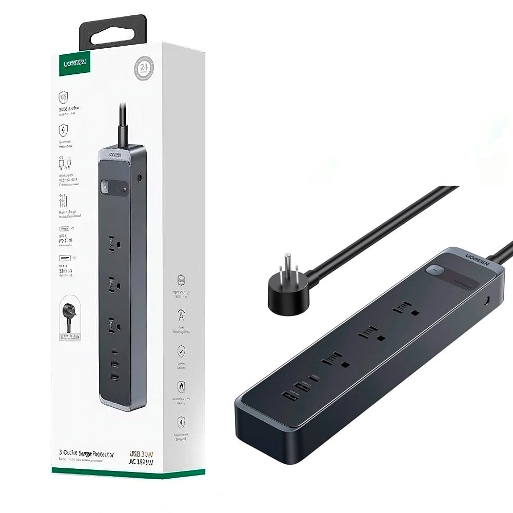 Ugreen S731 Regleta 6 En 1 Protección Contra Sobretensiones