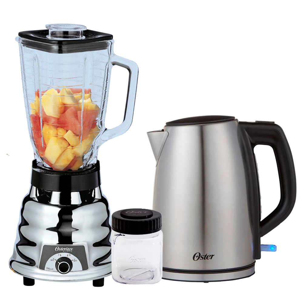 Combo Licuadora Clasica Oster 250-22 mas Hervidor de acero BVSTKT673SS