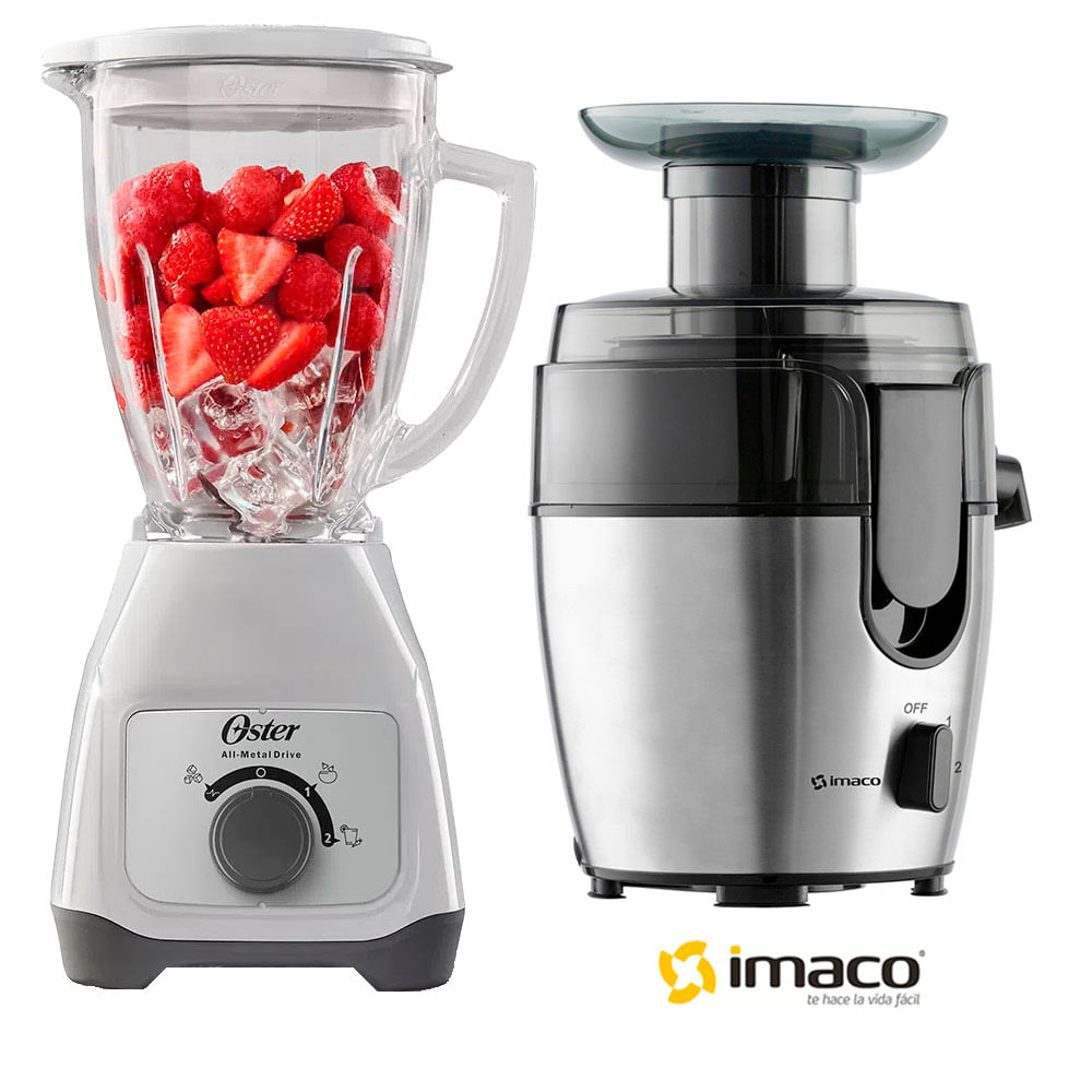 Licuadora Oster BLSTKAGWRD mas Extractor de Jugo Imaco JE600