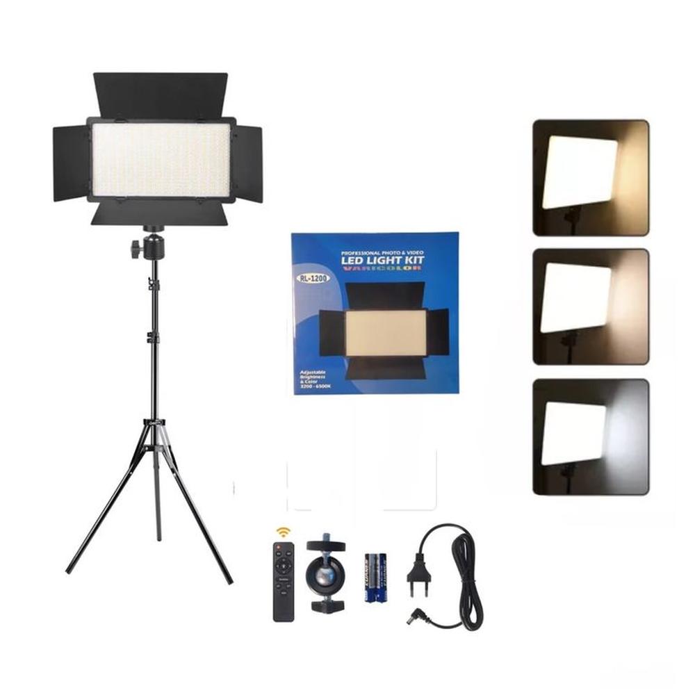 Kit Panel LED RL 1200 con Barndoors Trípode 21m