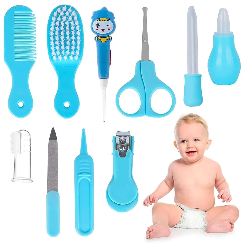 Kit de Higiene para Bebés Cortauñas Peine Cepillo Baby Care 10 piezas Celeste Kit de Higiene para Bebés Cortauñas Peine Cepillo Baby Care 10 piezas Celeste
