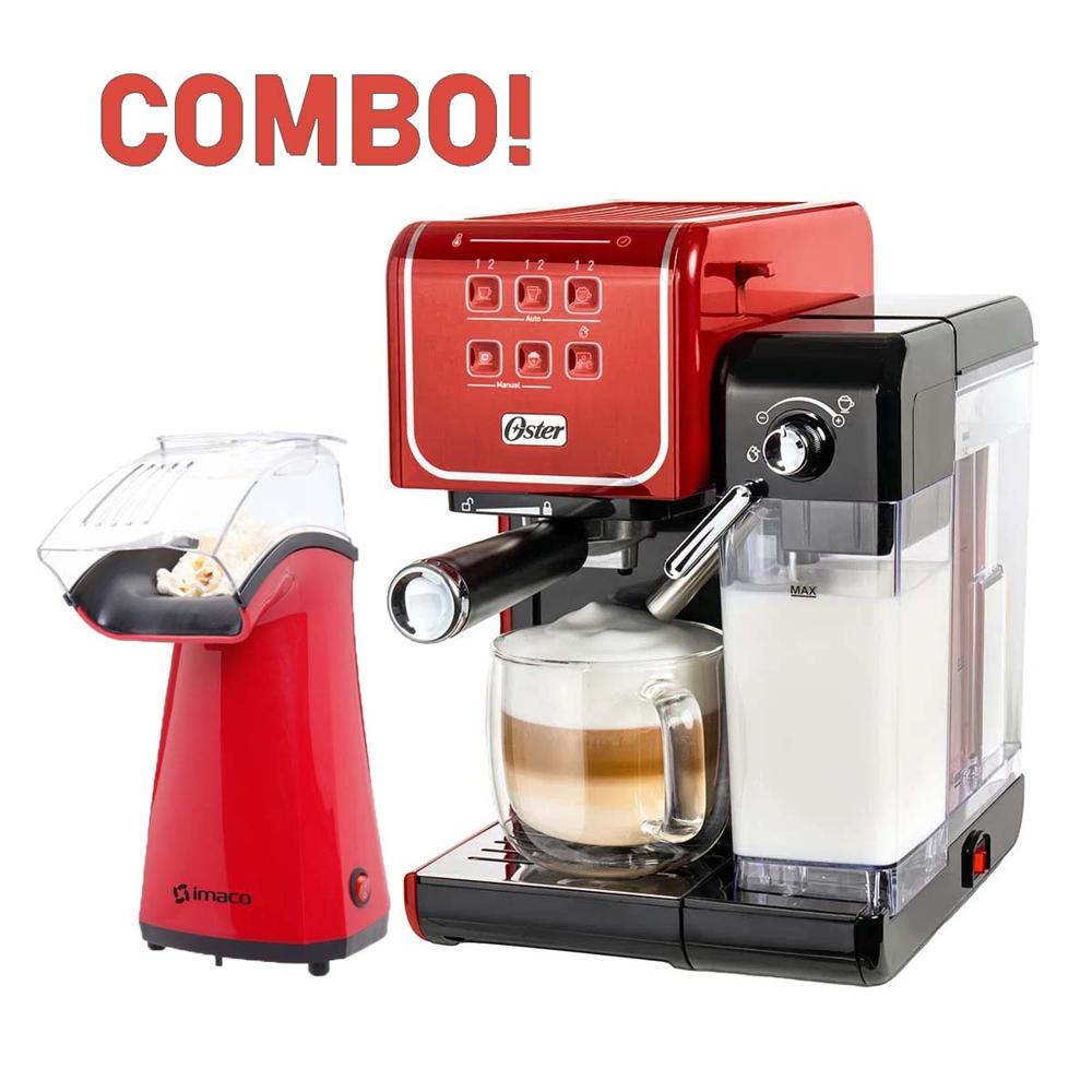 Cafetera Oster PrimaLatte Touch BVSTEM6801R y Pop Corn Imaco PO120R Cafetera Oster PrimaLatte Touch BVSTEM6801R y Pop Corn Imaco PO120R