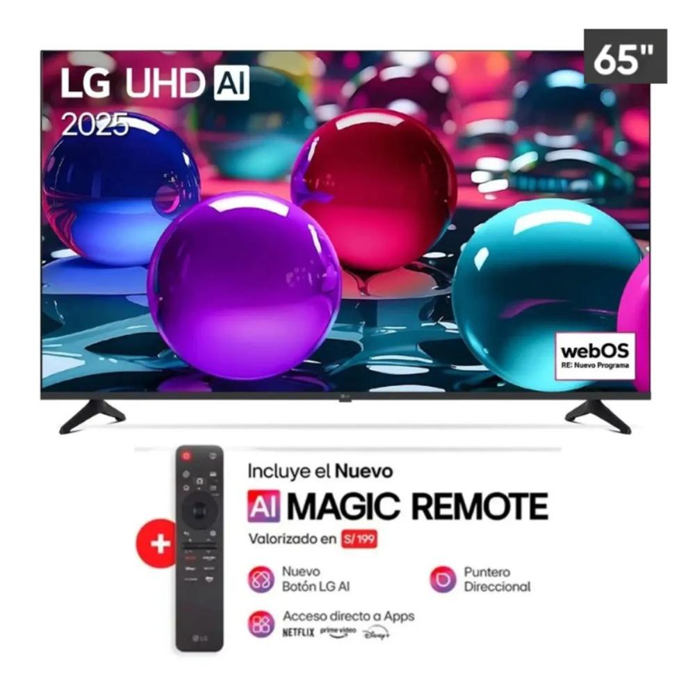Televisor LG 65 UHD AI 4K Smart TV 65UA7300 con Control Magic 2025 Televisor LG 65 UHD AI 4K Smart TV 65UA7300 con Control Magic 2025