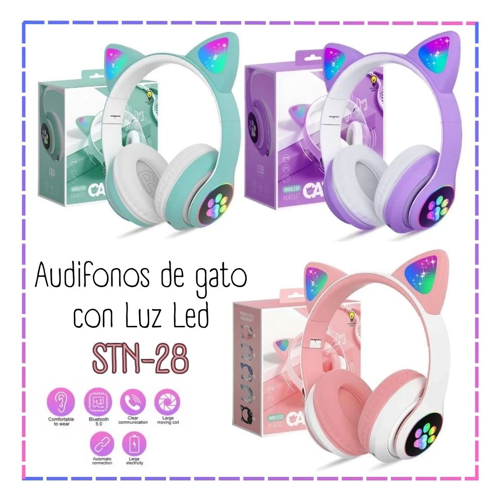 AUDIFONOS CAT GAMING CON LUZ LED STNH-28