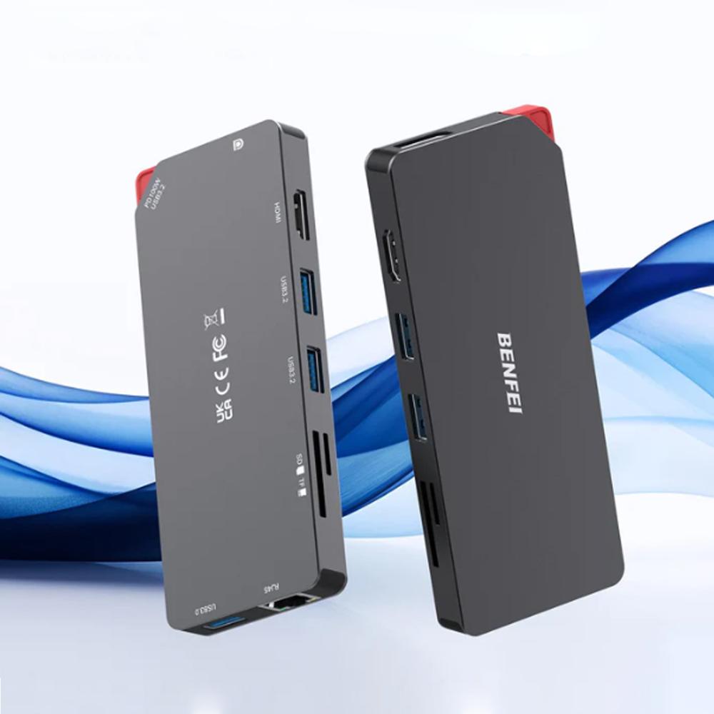 Adaptador BENFEI USB-C 9-IN-1 000356 - Negro