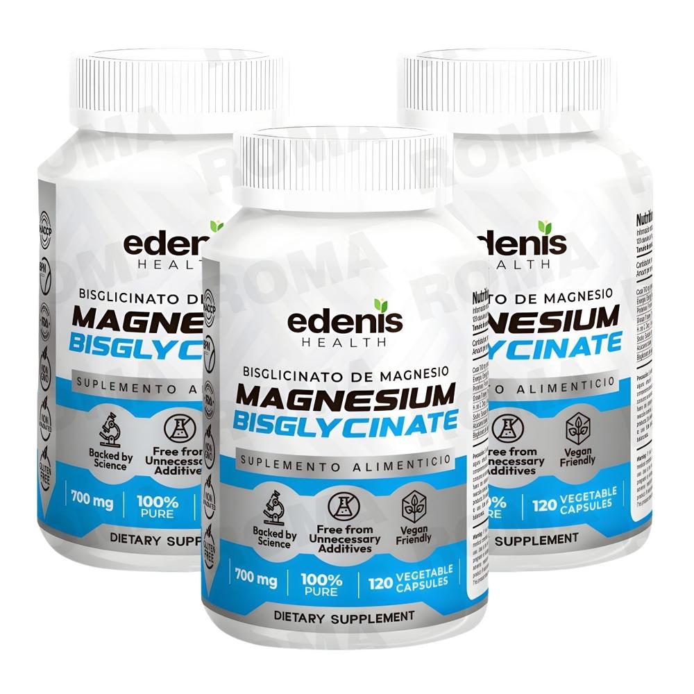 PACK 3 BISGLICINATO DE MAGNESIO 120 CÁPSULAS EDENIS HEALTH