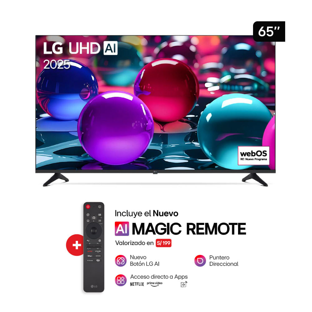 Televisor LG 65"" 65UA7300PSB.AWFQ 4K UHD WebOS + Magic Remote MR25GA