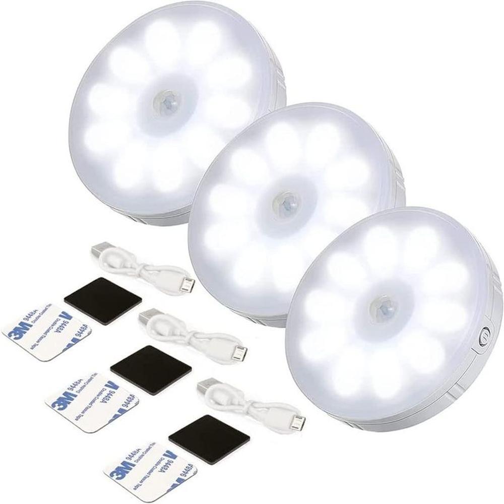 Luces Led con Sensor de Movimiento Recargable 3PCS