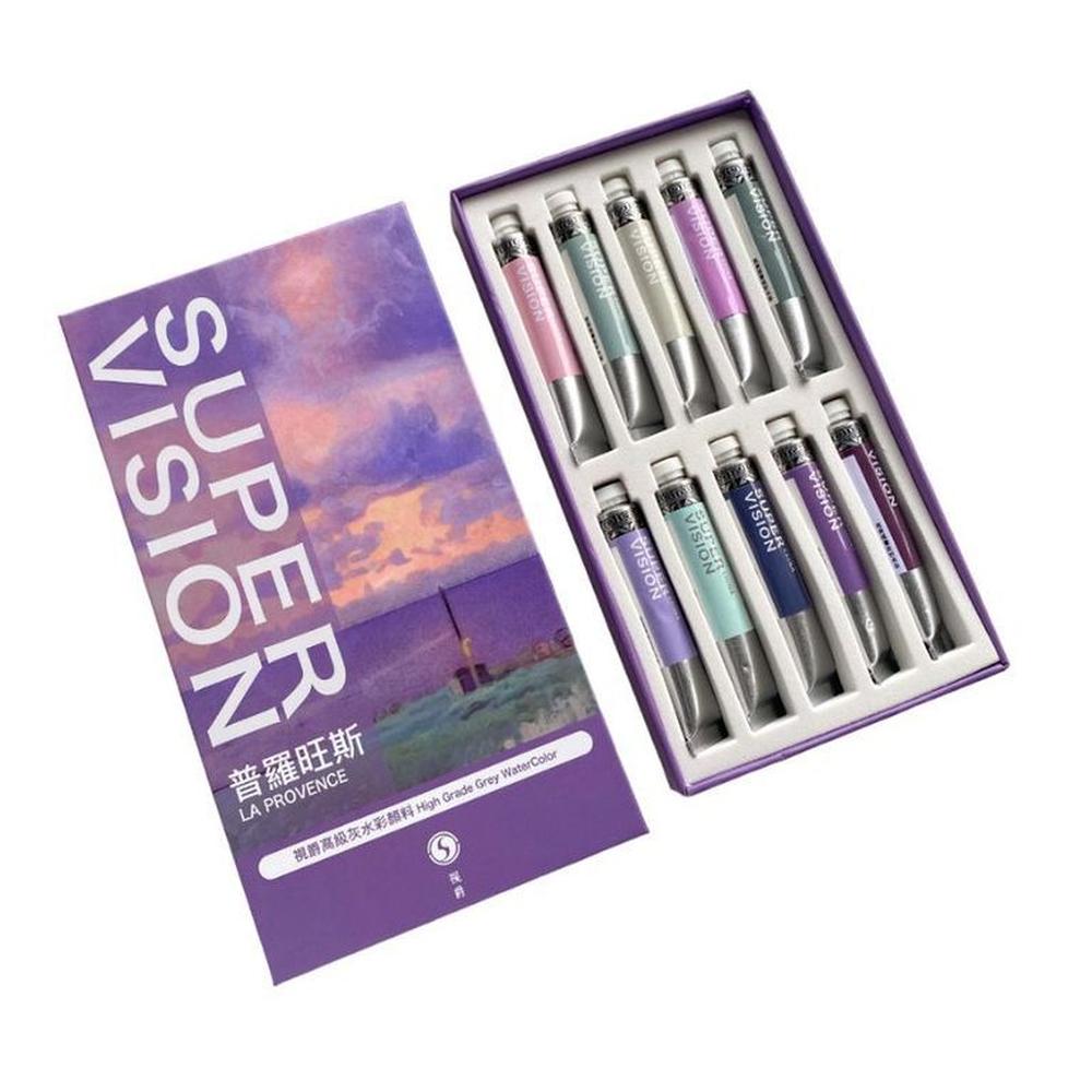 SUPERVISION HIGH GRADE GREY WATERCOLOR Acuarelas en tubo 8ml - Set LA PROVENCE x10 Multicolor