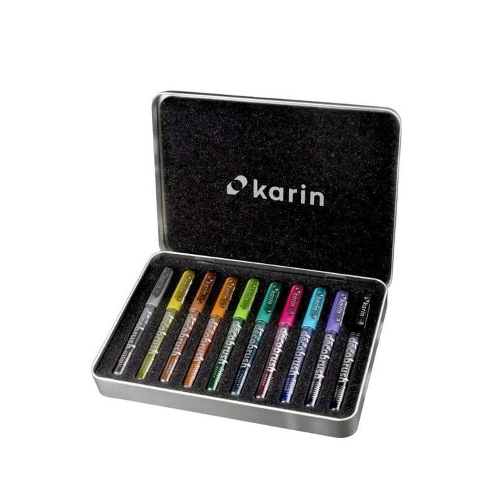 Karin Decobrush Metallic - 10 brush markers metálicos Multicolor