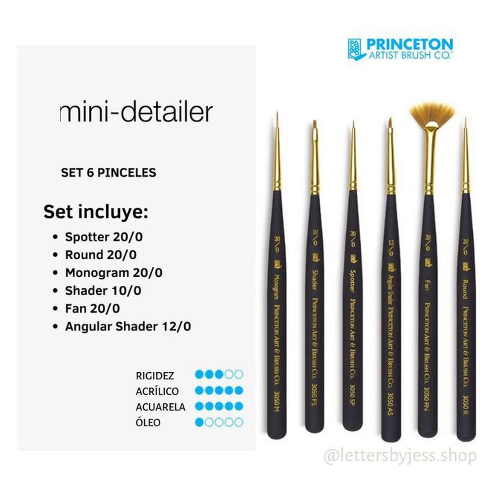 Pincel Princeton MINI DETAILER 6 PIECE SET Multicolor