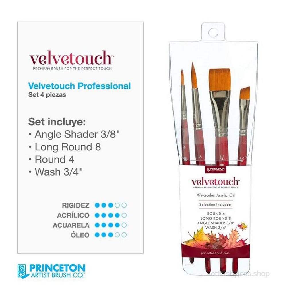 Princeton - SET PROFESIONAL VELVETOUCH - 4 PIEZAS Multicolor