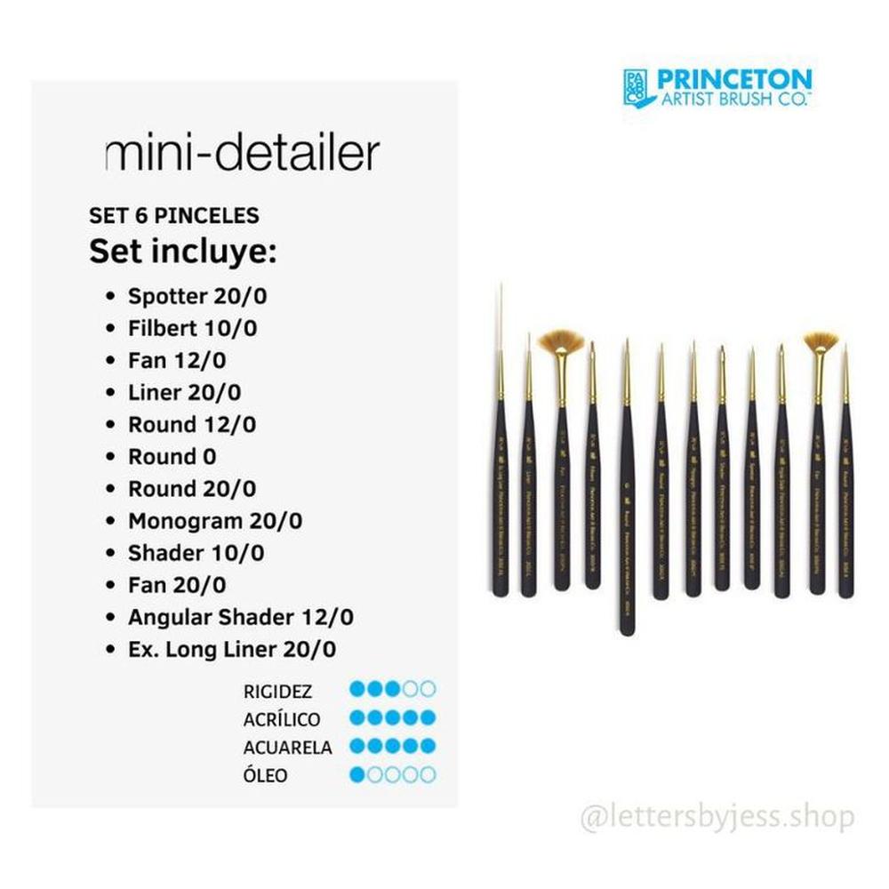 Pincel Princeton MINI DETAILER 12 PIECE SET Multicolor