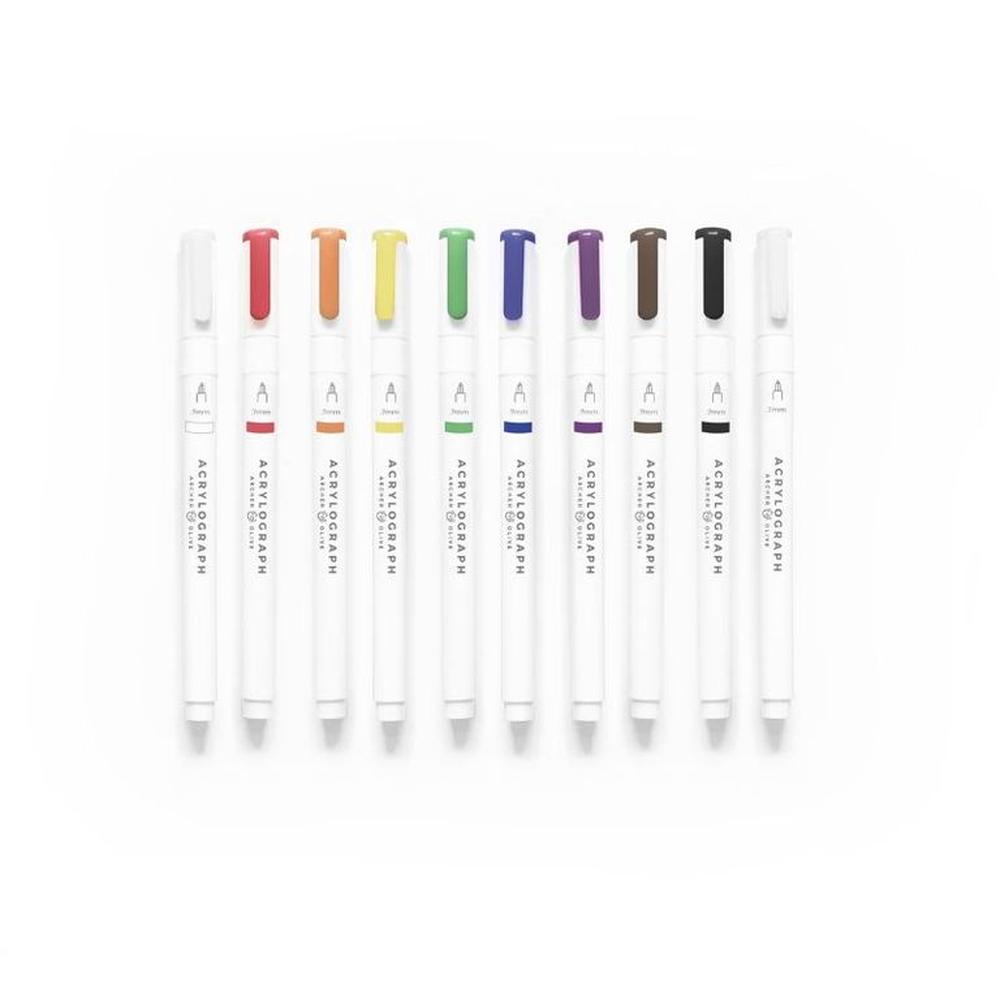 ArcherOlive - Acrylograph Pens Primary - Punta 30mm Multicolor