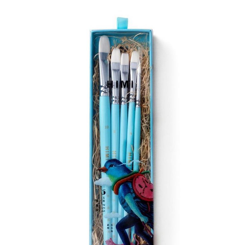 Miya Set 5 Pinceles Little Bird - Celeste Multicolor
