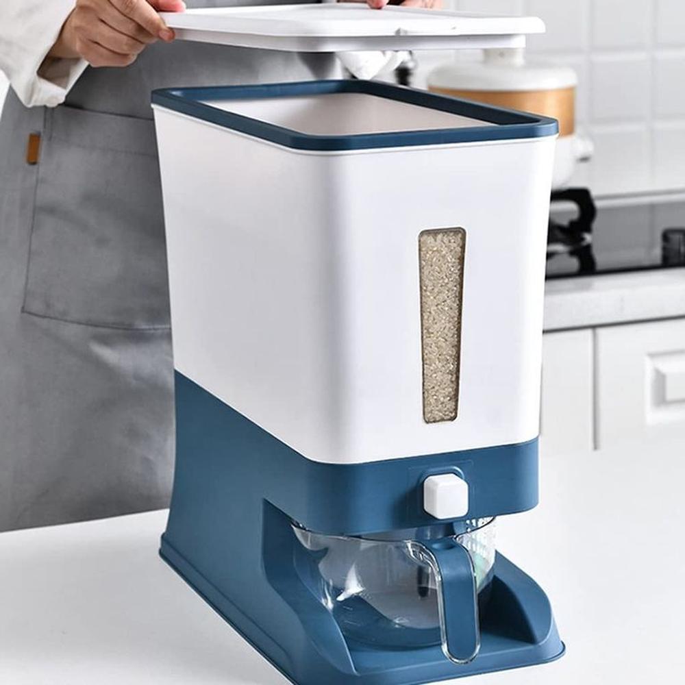 Dispensador De Arroz y Menestras De 12 Kilos - Azul