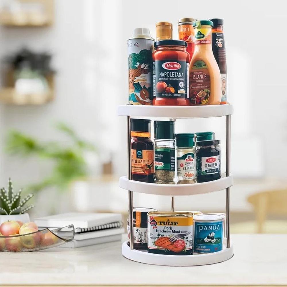 Estante Organizador Giratorio 360º De Tres Niveles