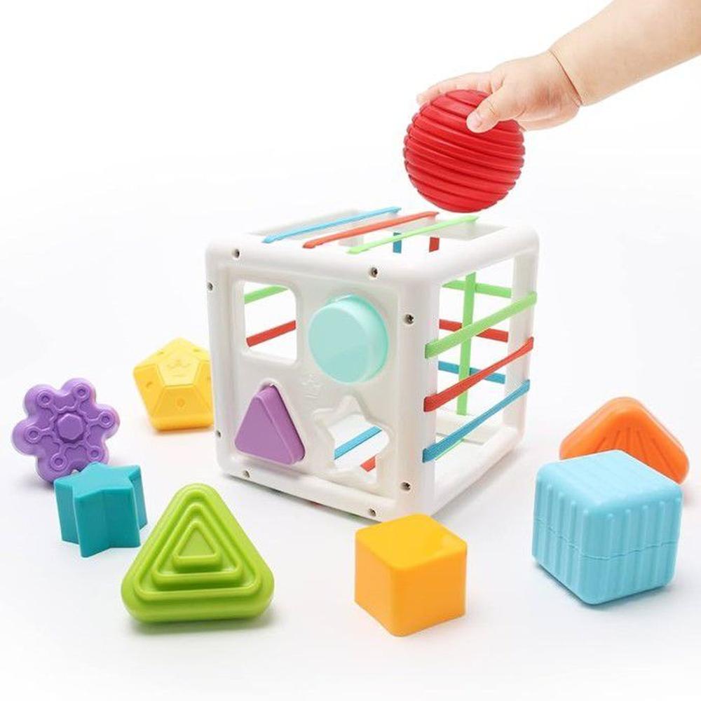 CUBO SENSORIAL CON ENCAJE Y LIGAS