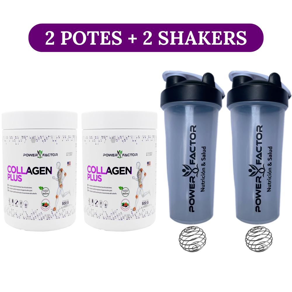 COLÁGENO COLLAGEN PLUS PACK 2 UNIDADES Y 2 SHAKERS